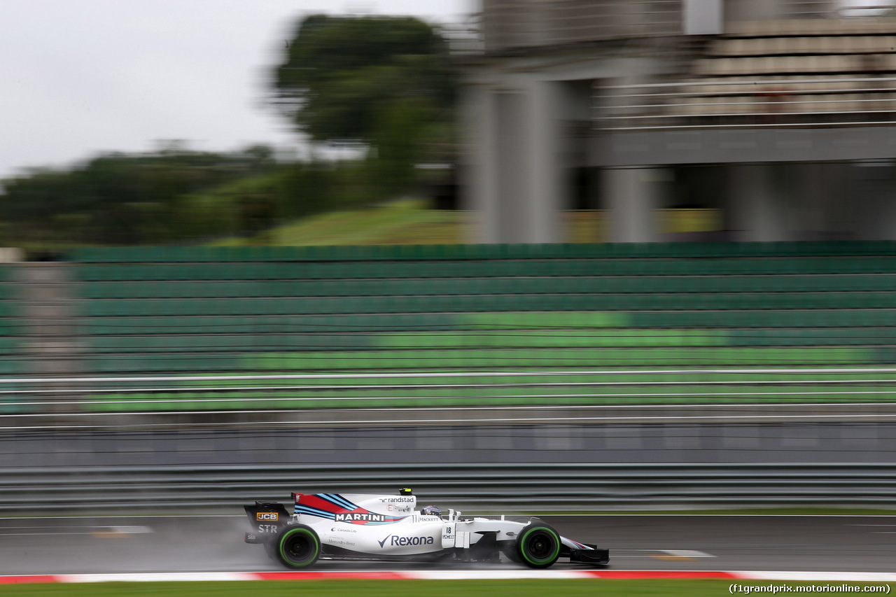 GP MALESIA, 29.09.2017 - Prove Libere 1, Lance Stroll (CDN) Williams FW40