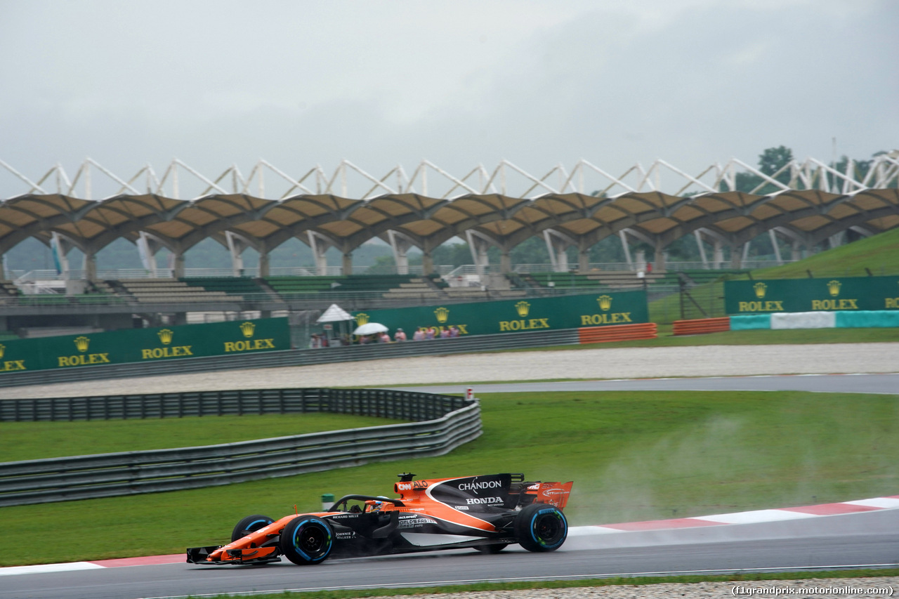 GP MALESIA, 29.09.2017 - Prove Libere 1, Fernando Alonso (ESP) McLaren MCL32 with Halo.