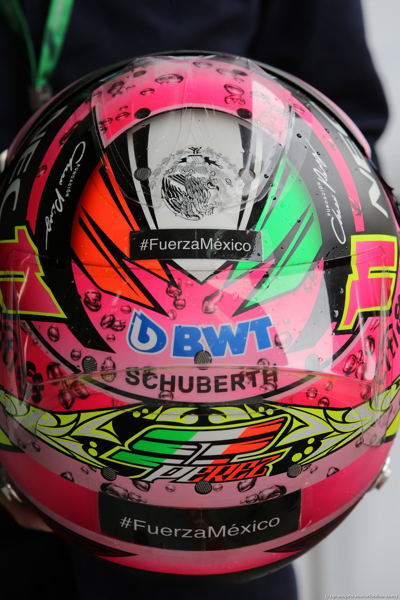 GP MALESIA, 29.09.2017 - Prove Libere 1, The helmet of Sergio Perez (MEX) Sahara Force India F1 with support for the victims of the Mexico earthquake.