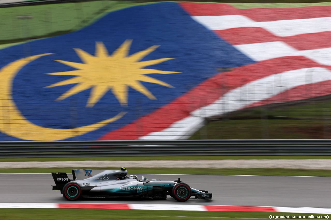 GP MALESIA, 29.09.2017 - Prove Libere 2, Valtteri Bottas (FIN) Mercedes AMG F1 W08