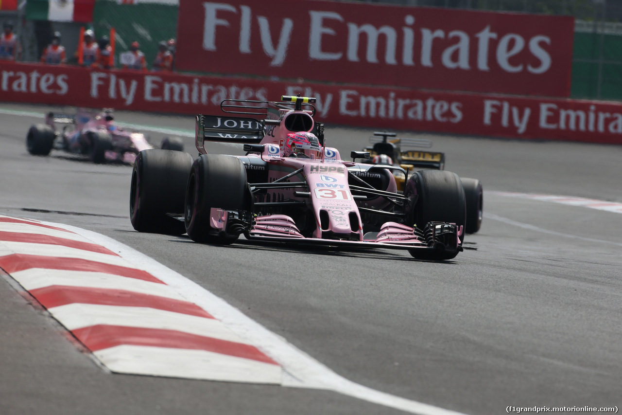 GP MESSICO, 29.10.2017 - Gara, Esteban Ocon (FRA) Sahara Force India F1 VJM10