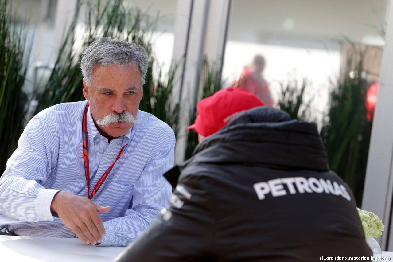 GP MESSICO, 28.10.2017 - Prove Libere 3, Chase Carey (USA) Formula One Group Chairman e Nikki Lauda (AU), Mercedes