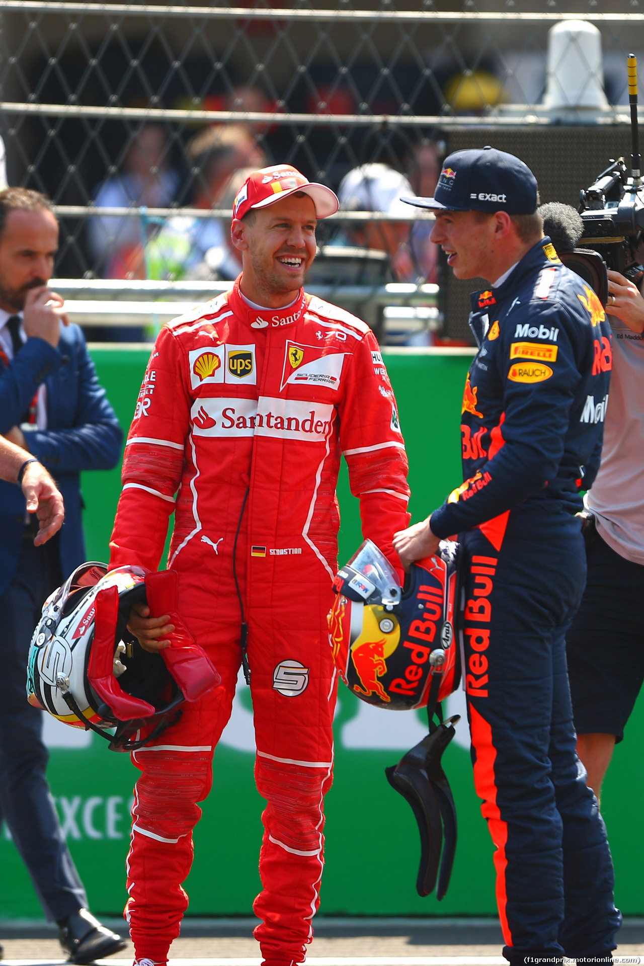 GP MESSICO, 28.10.2017 - Qualifiche, Sebastian Vettel (GER) Ferrari SF70H pole position e 2nd place Max Verstappen (NED) Red Bull Racing RB13