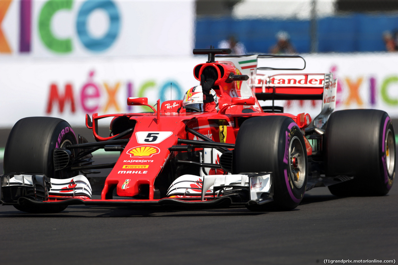 GP MESSICO, 28.10.2017 - Qualifiche, Sebastian Vettel (GER) Ferrari SF70H pole position