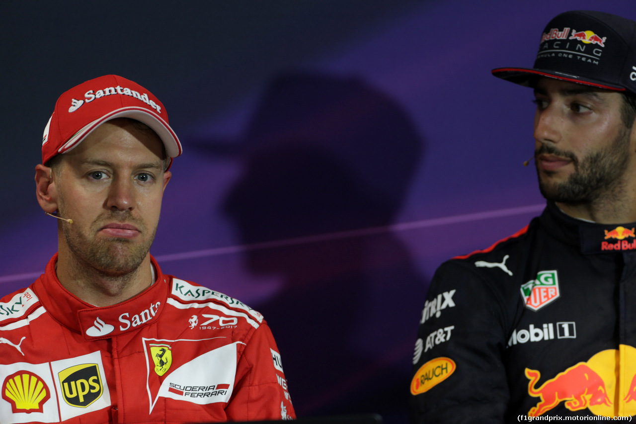GP MONACO, 28.05.2017 - Gara, Conferenza Stampa, Sebastian Vettel (GER) Ferrari SF70H e Daniel Ricciardo (AUS) Red Bull Racing RB13