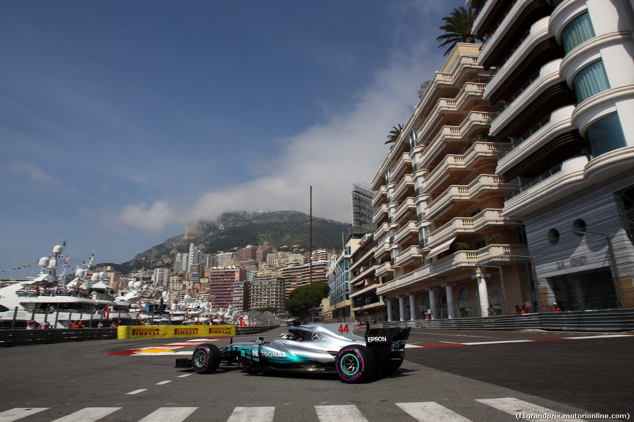 GP MONACO, 25.05.2017 - Prove Libere 1, Lewis Hamilton (GBR) Mercedes AMG F1 W08