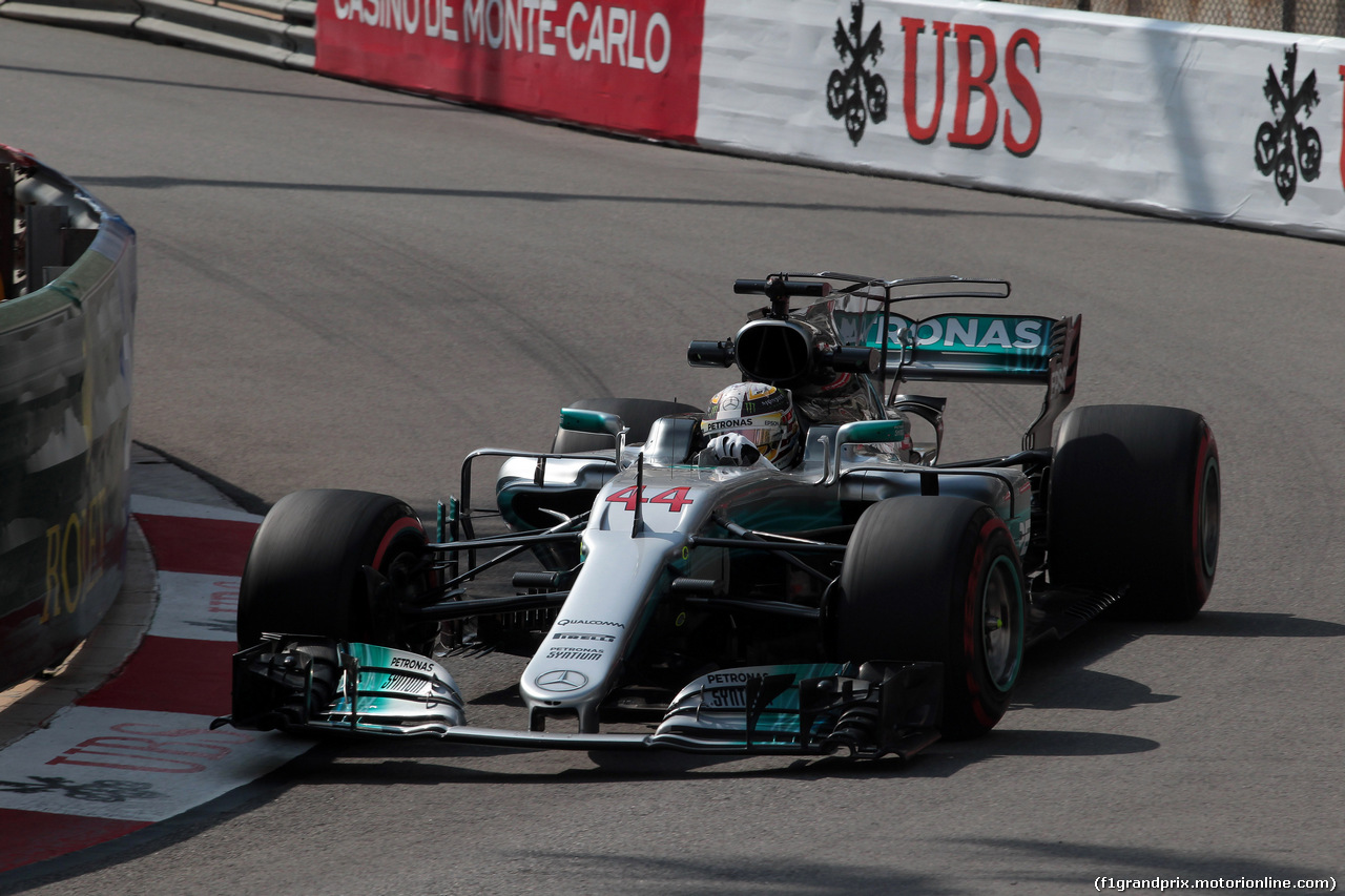 GP MONACO, 25.05.2017 - Prove Libere 1, Lewis Hamilton (GBR) Mercedes AMG F1 W08