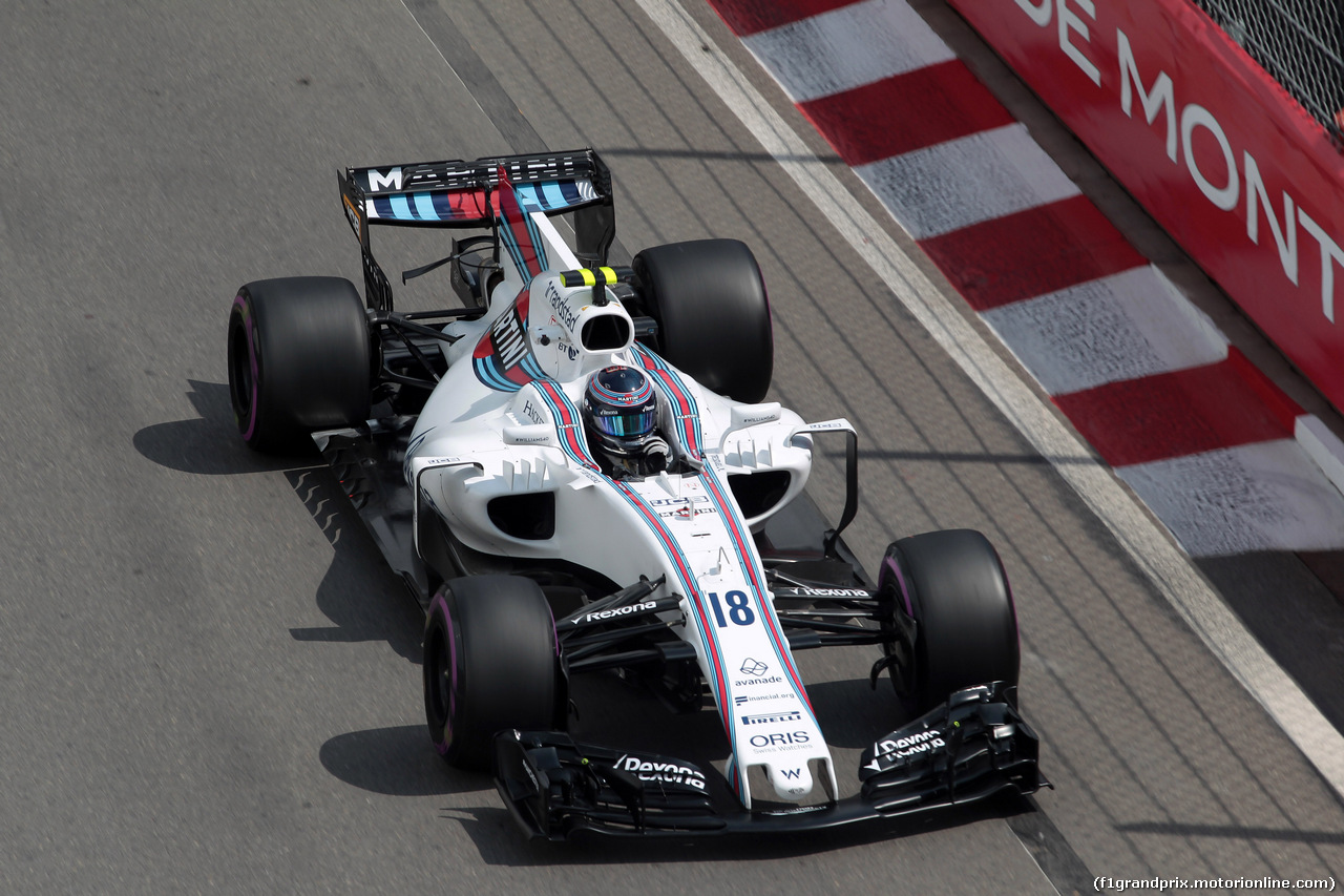 GP MONACO, 25.05.2017 - Prove Libere 1, Lance Stroll (CDN) Williams FW40