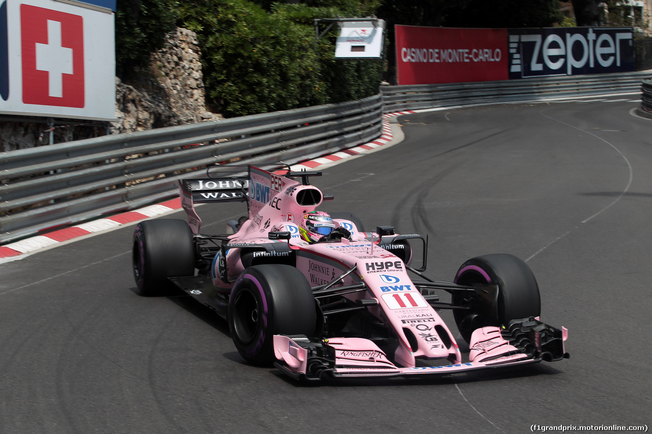 GP MONACO, 25.05.2017 - Prove Libere 1, Sergio Perez (MEX) Sahara Force India F1 VJM010