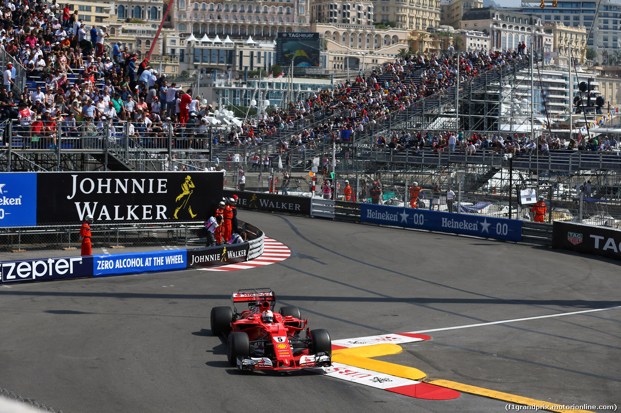 GP MONACO, 25.05.2017 - Prove Libere 1, Sebastian Vettel (GER) Ferrari SF70H