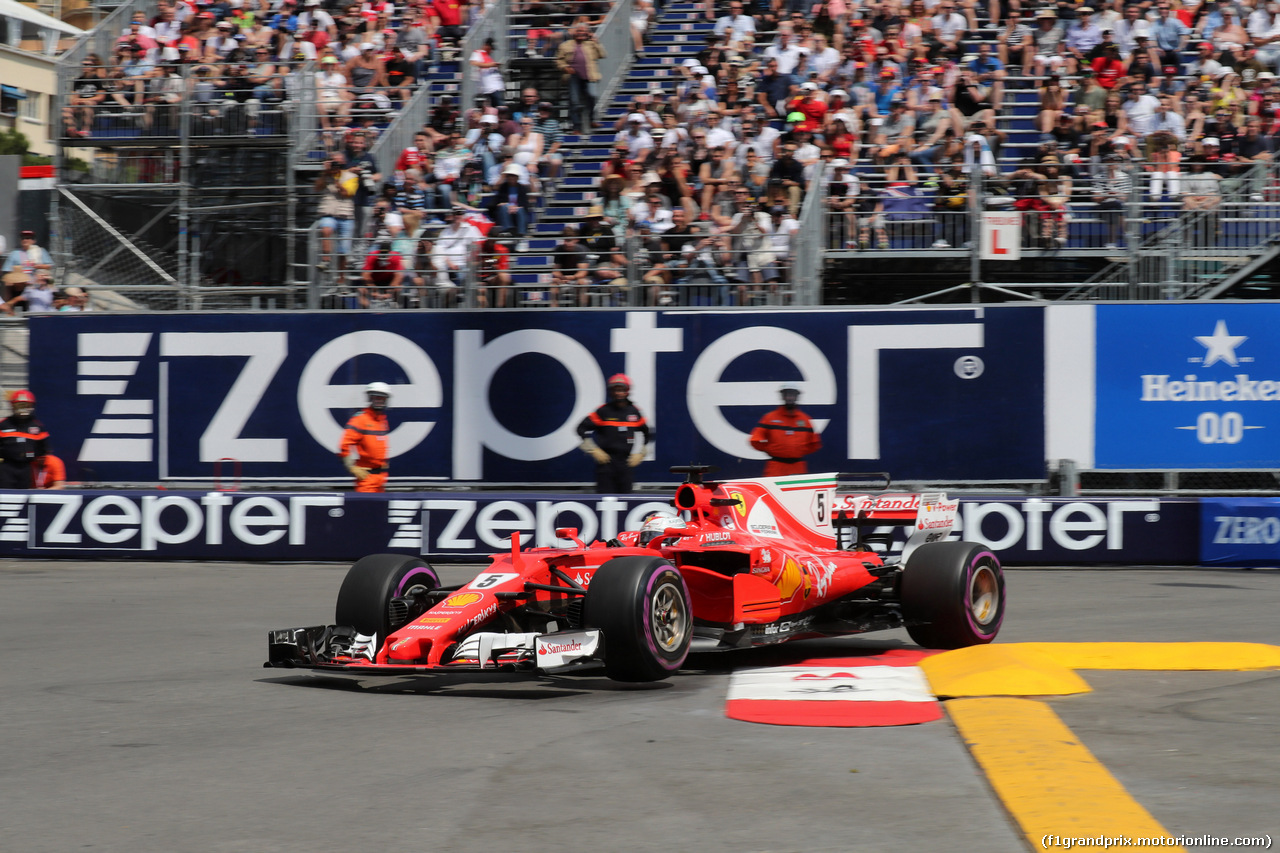 GP MONACO, 25.05.2017 - Prove Libere 1, Sebastian Vettel (GER) Ferrari SF70H
