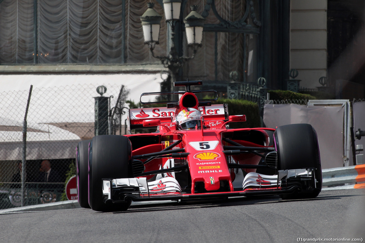 GP MONACO, 25.05.2017 - Prove Libere 1, Sebastian Vettel (GER) Ferrari SF70H