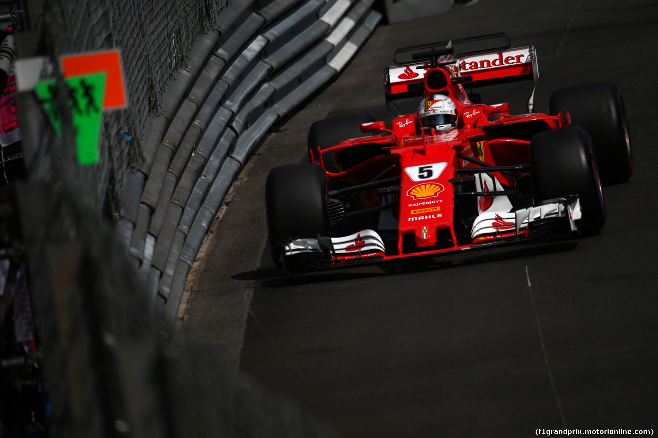 GP MONACO, 25.05.2017 - Prove Libere 1, Sebastian Vettel (GER) Ferrari SF70H