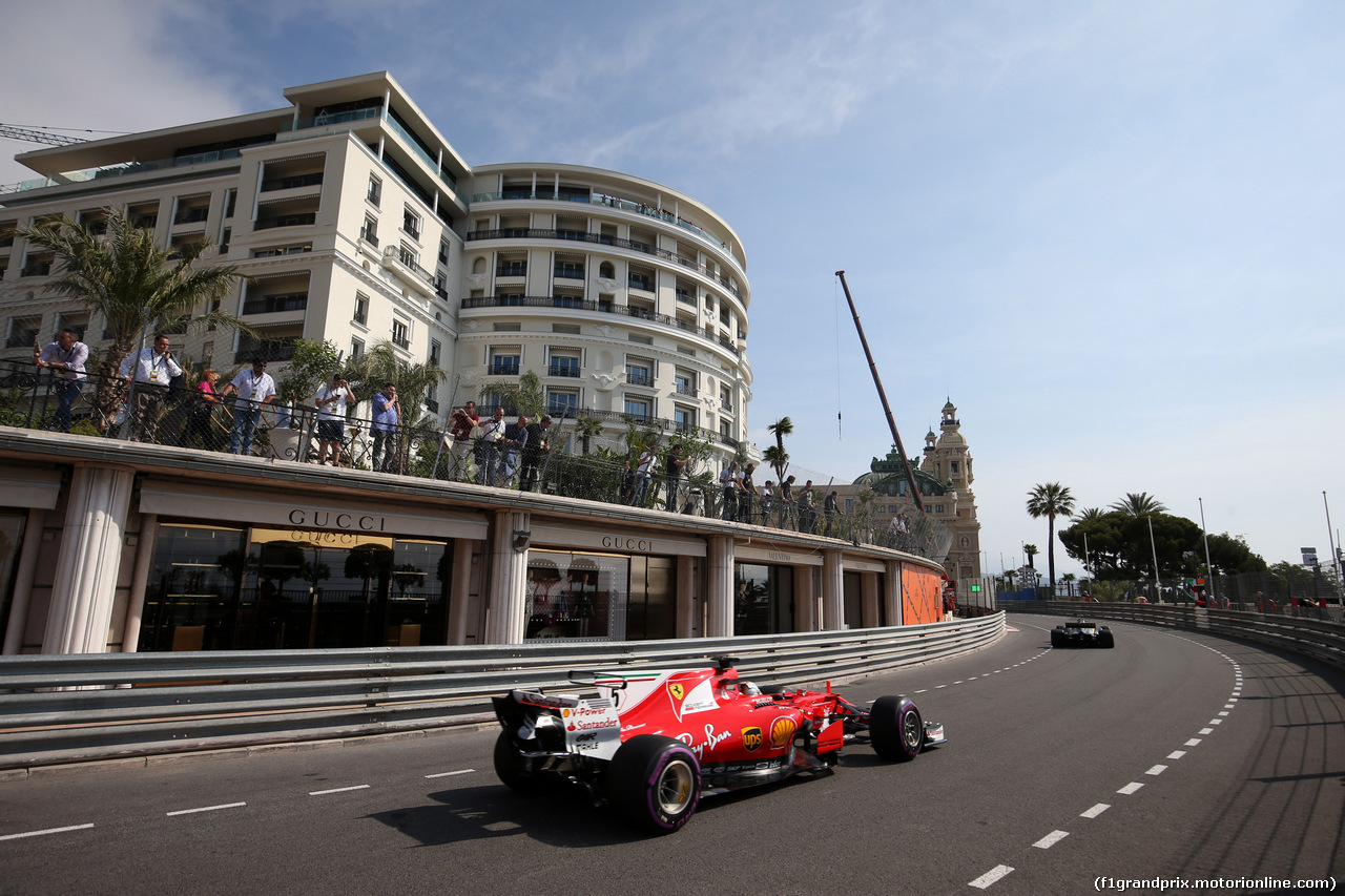 GP MONACO, 25.05.2017 - Prove Libere 1, Sebastian Vettel (GER) Ferrari SF70H