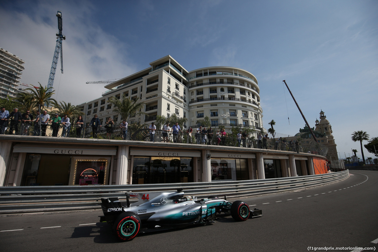 GP MONACO, 25.05.2017 - Prove Libere 1, Lewis Hamilton (GBR) Mercedes AMG F1 W08