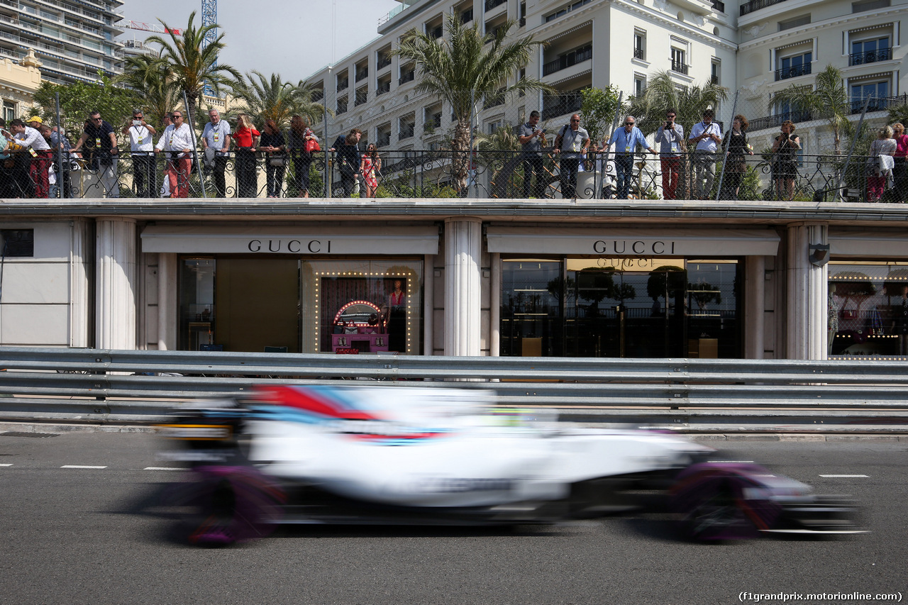 GP MONACO, 25.05.2017 - Prove Libere 1, Felipe Massa (BRA) Williams FW40