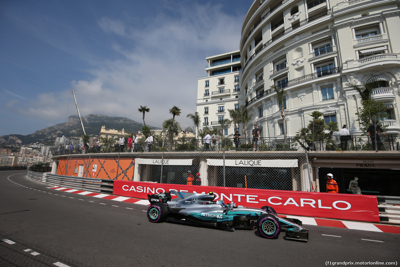 GP MONACO, 25.05.2017 - Prove Libere 1, Valtteri Bottas (FIN) Mercedes AMG F1 W08