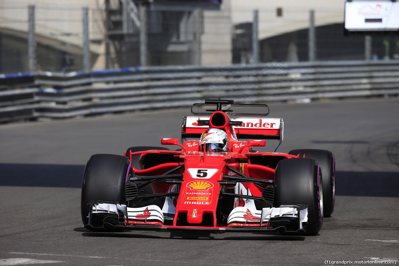 GP MONACO, 25.05.2017 - Prove Libere 1, Sebastian Vettel (GER) Ferrari SF70H