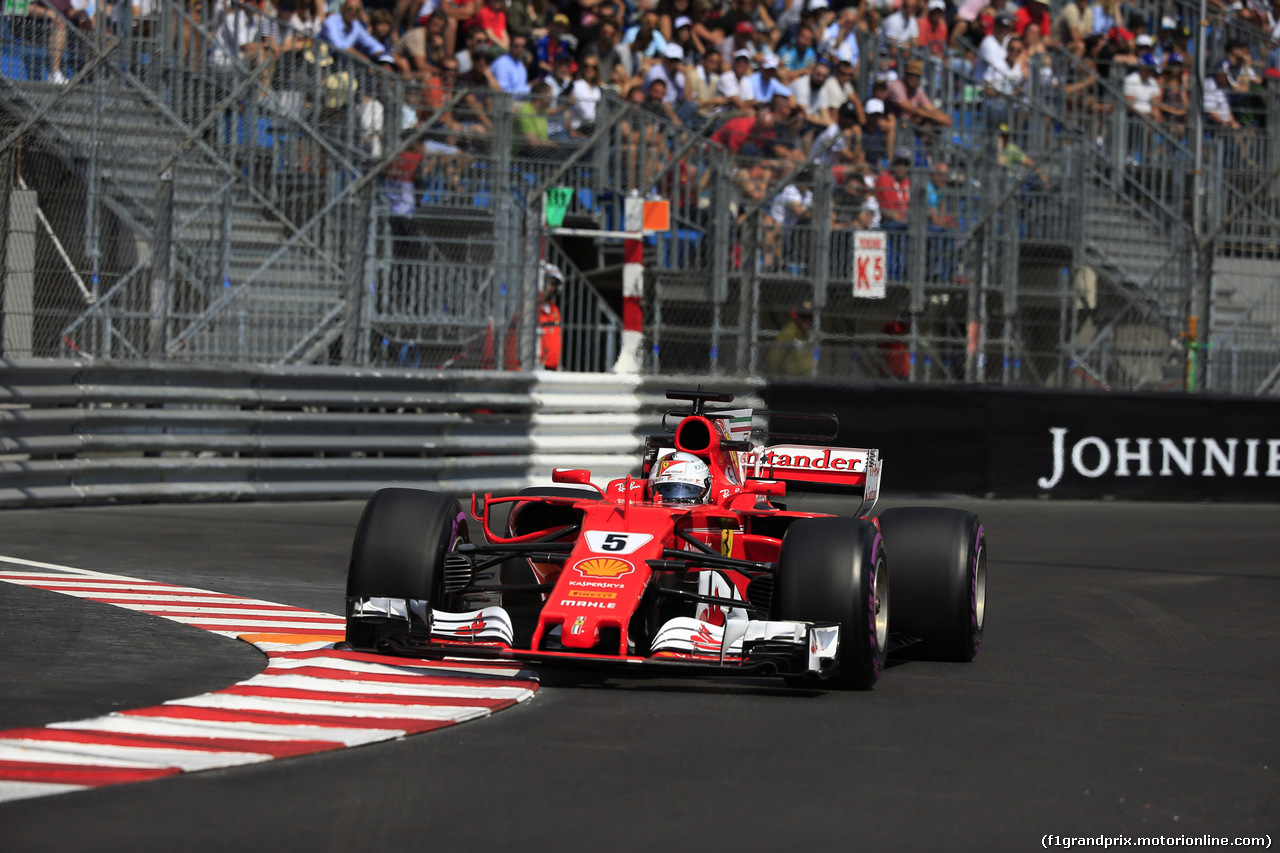 GP MONACO, 25.05.2017 - Prove Libere 1, Sebastian Vettel (GER) Ferrari SF70H