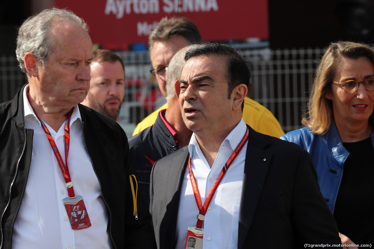 GP MONACO, 25.05.2017 - Prove Libere 1, (L-R) Jerome Stoll (FRA) Renault Sport F1 President e Carlos Ghosn (BRA) Chairman of Renault