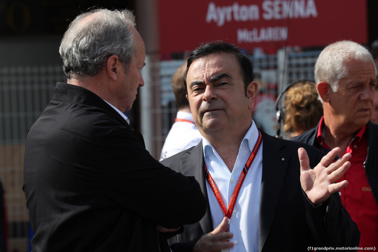 GP MONACO, 25.05.2017 - Prove Libere 1, (L-R) Jerome Stoll (FRA) Renault Sport F1 President e Carlos Ghosn (BRA) Chairman of Renault