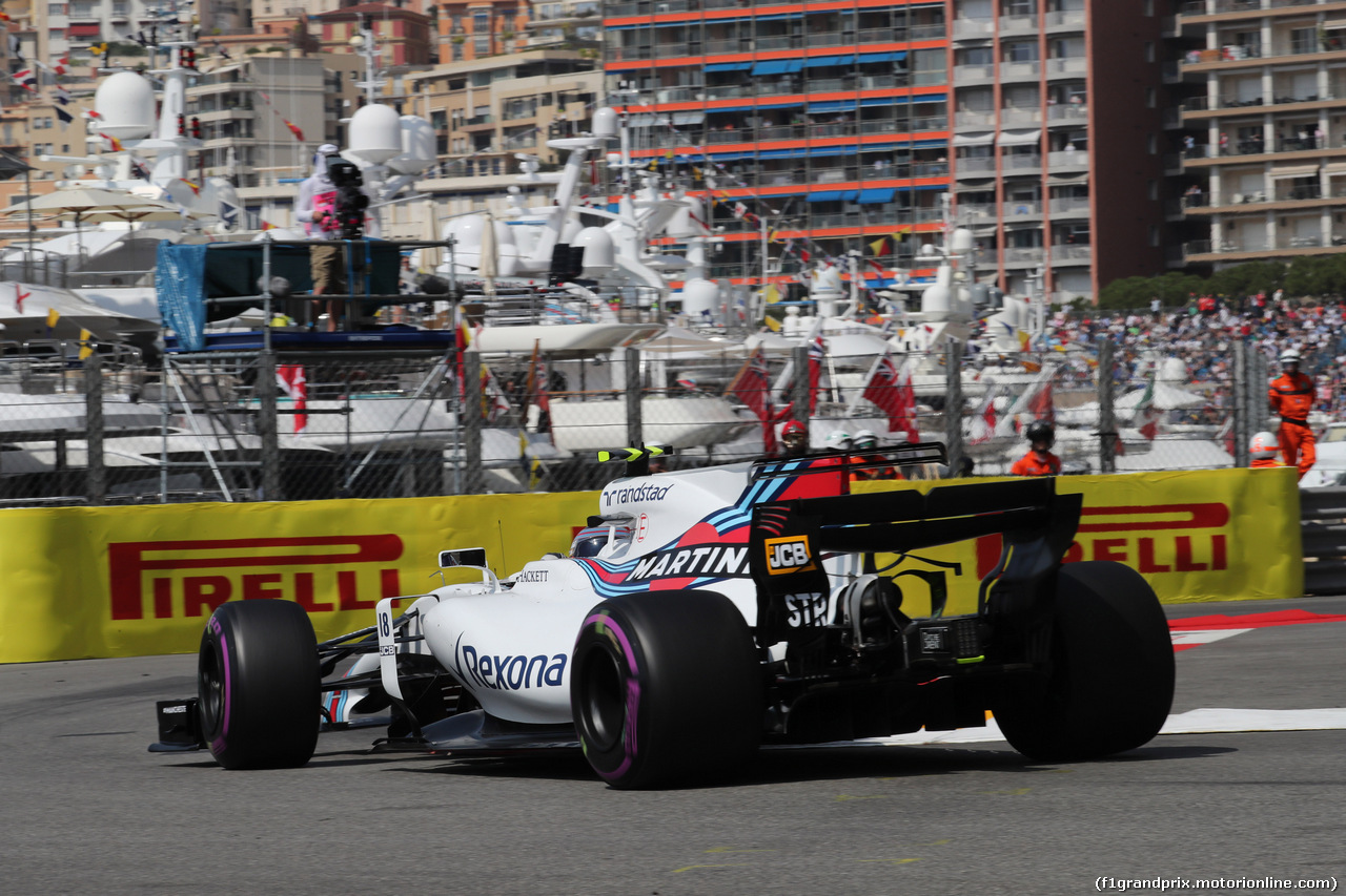 GP MONACO, 25.05.2017 - Prove Libere 1, Lance Stroll (CDN) Williams FW40