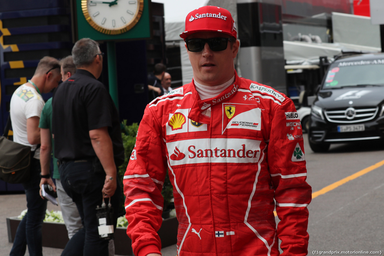GP MONACO, 25.05.2017 - Prove Libere 2,  Kimi Raikkonen (FIN) Ferrari SF70H