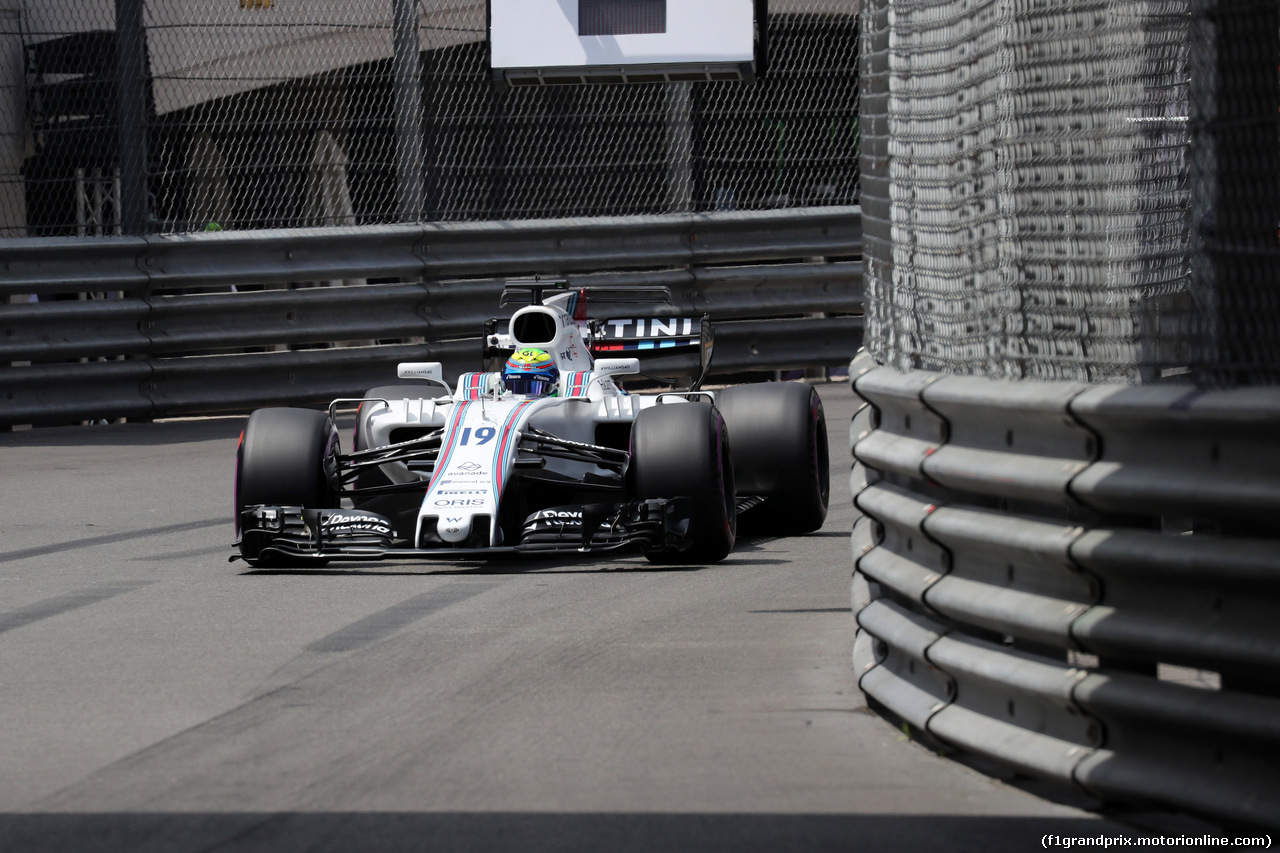 GP MONACO, 25.05.2017 - Prove Libere 2,  Felipe Massa (BRA) Williams FW40