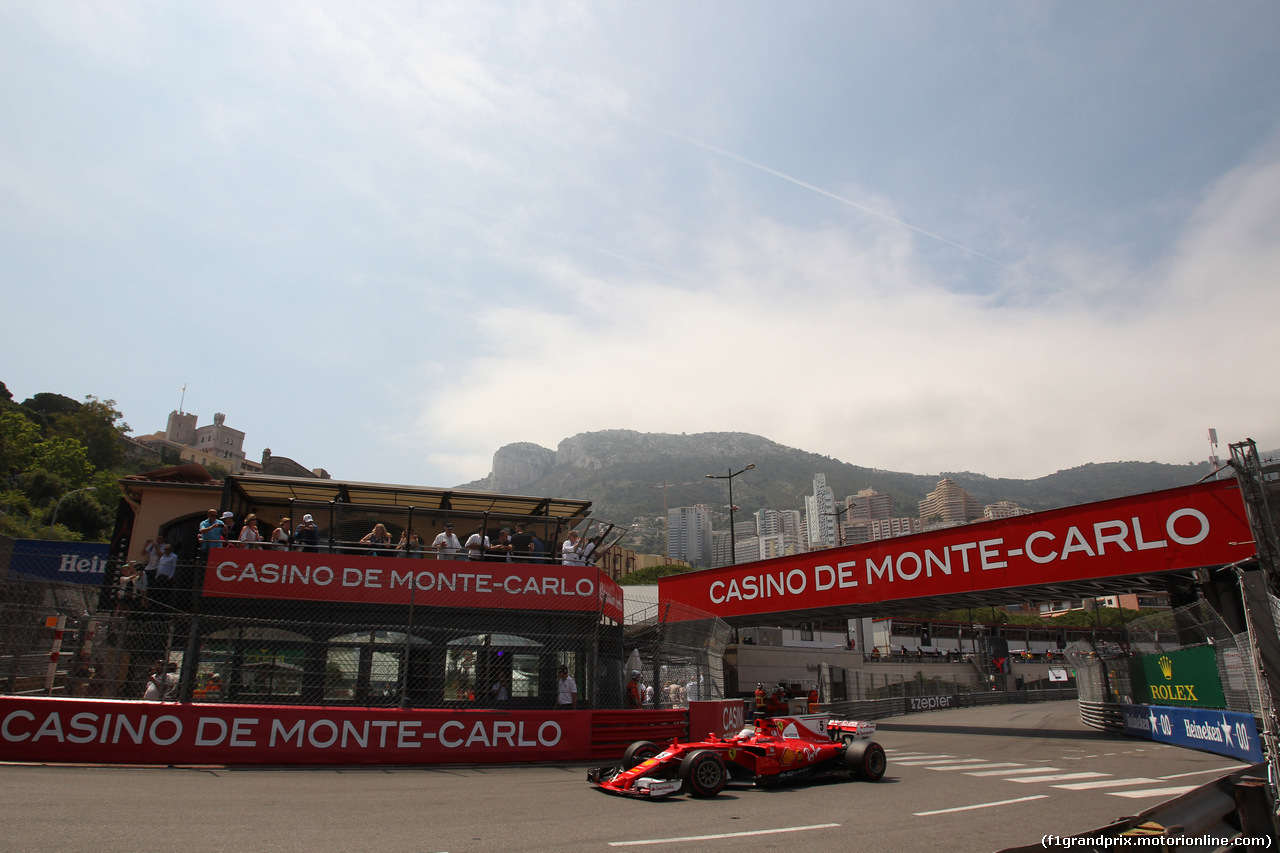GP MONACO, 25.05.2017 - Prove Libere 2,  Sebastian Vettel (GER) Ferrari SF70H