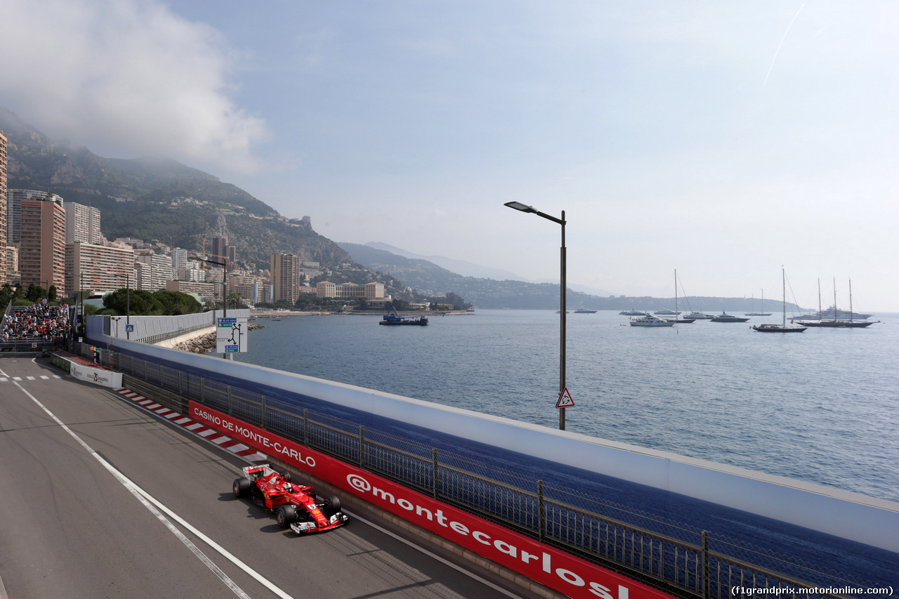 GP MONACO, 25.05.2017 - Prove Libere 2, Sebastian Vettel (GER) Ferrari SF70H