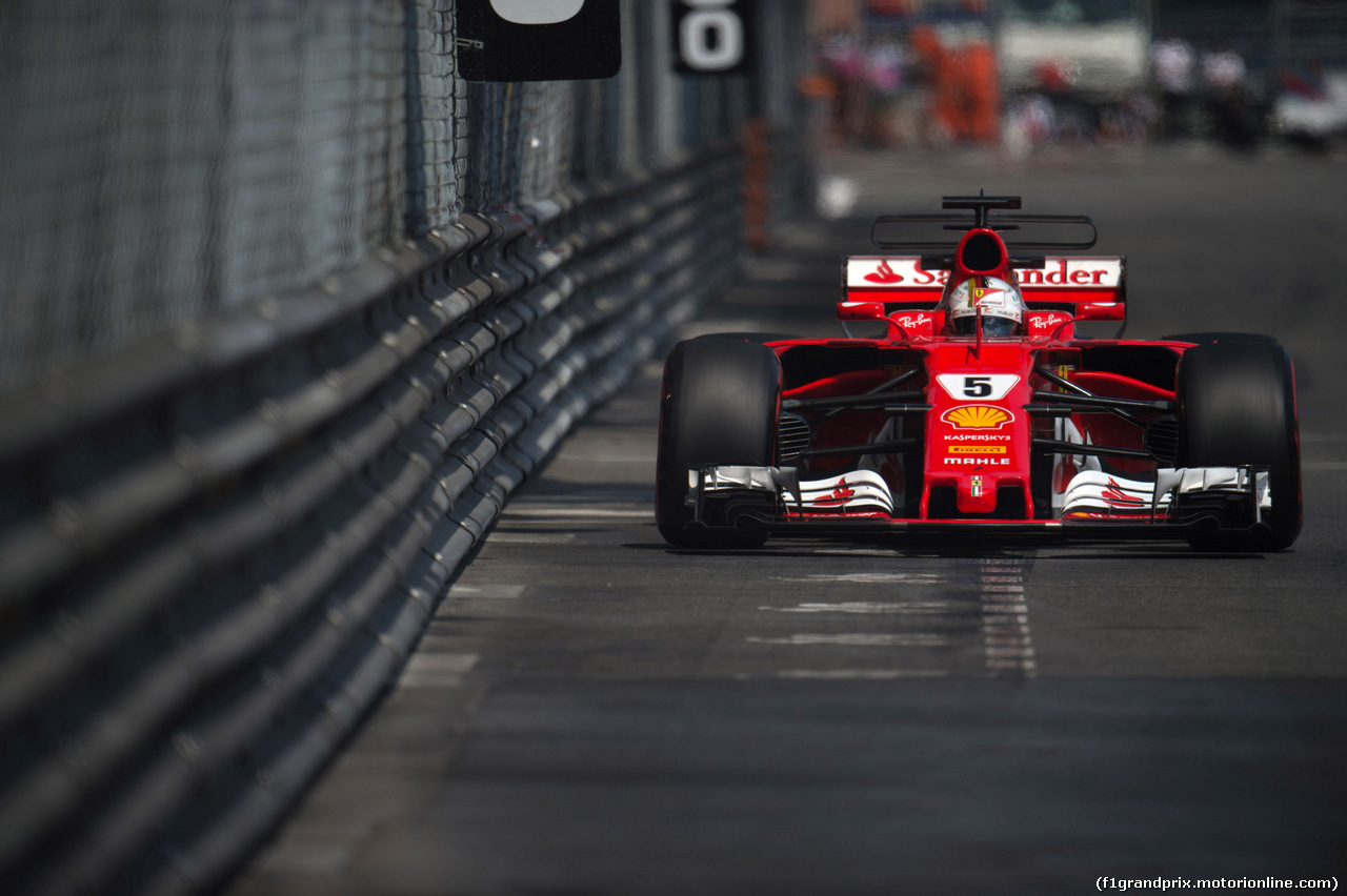 GP MONACO, 25.05.2017 - Prove Libere 2, Sebastian Vettel (GER) Ferrari SF70H