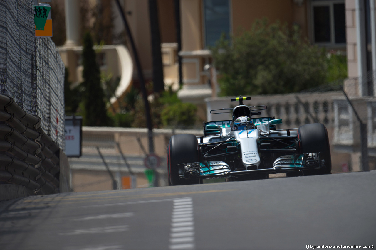 GP MONACO, 25.05.2017 - Prove Libere 2, Valtteri Bottas (FIN) Mercedes AMG F1 W08