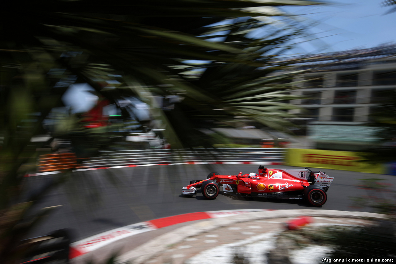 GP MONACO, 25.05.2017 - Prove Libere 2, Sebastian Vettel (GER) Ferrari SF70H