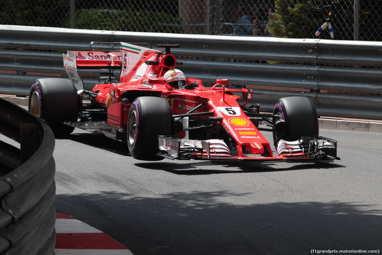 GP MONACO, 25.05.2017 - Prove Libere 2, Sebastian Vettel (GER) Ferrari SF70H