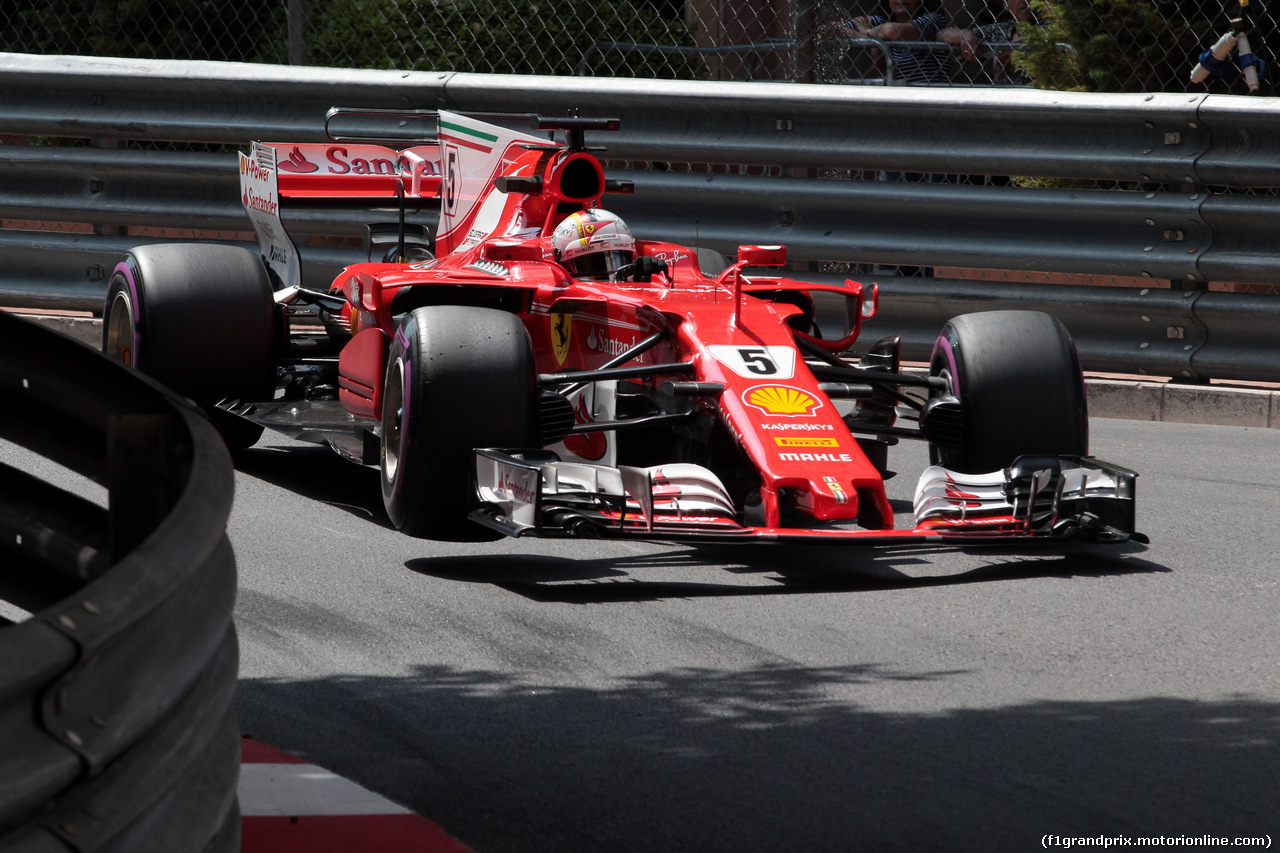 GP MONACO, 25.05.2017 - Prove Libere 2, Sebastian Vettel (GER) Ferrari SF70H