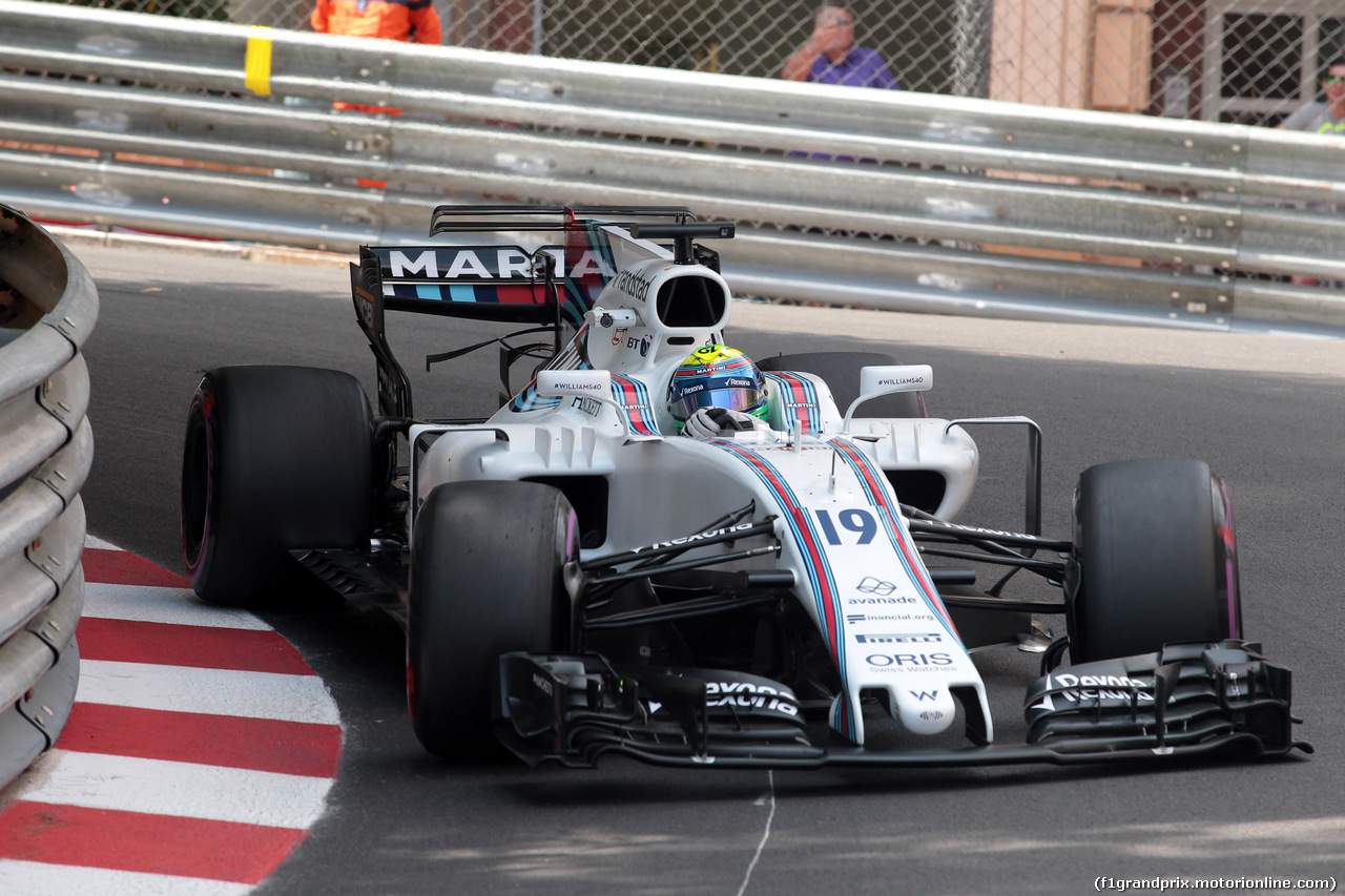 GP MONACO, 25.05.2017 - Prove Libere 2, Felipe Massa (BRA) Williams FW40