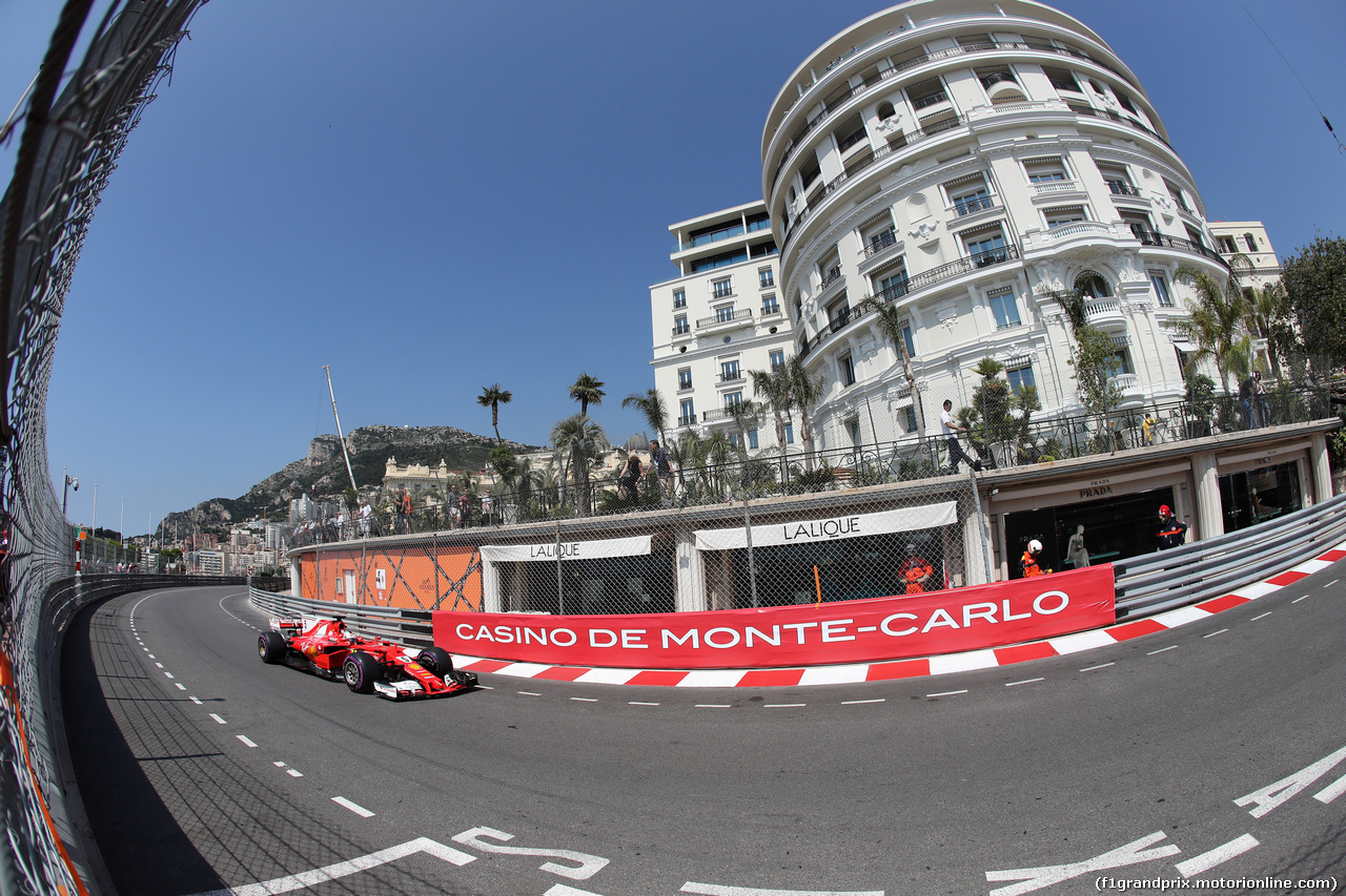 GP MONACO, 27.05.2017 - Prove Libere 3, Sebastian Vettel (GER) Ferrari SF70H