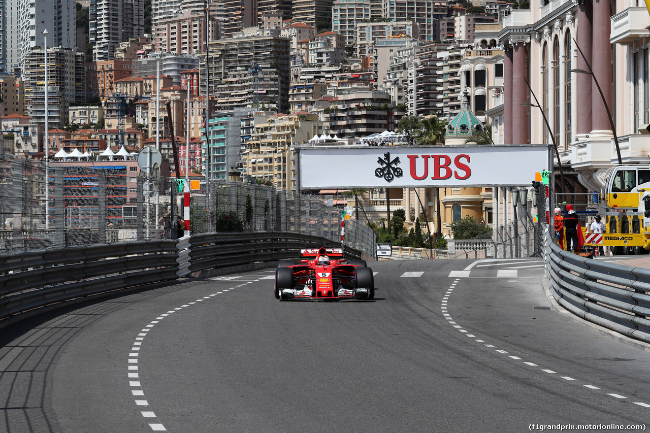 GP MONACO, 27.05.2017 - Prove Libere 3, Sebastian Vettel (GER) Ferrari SF70H