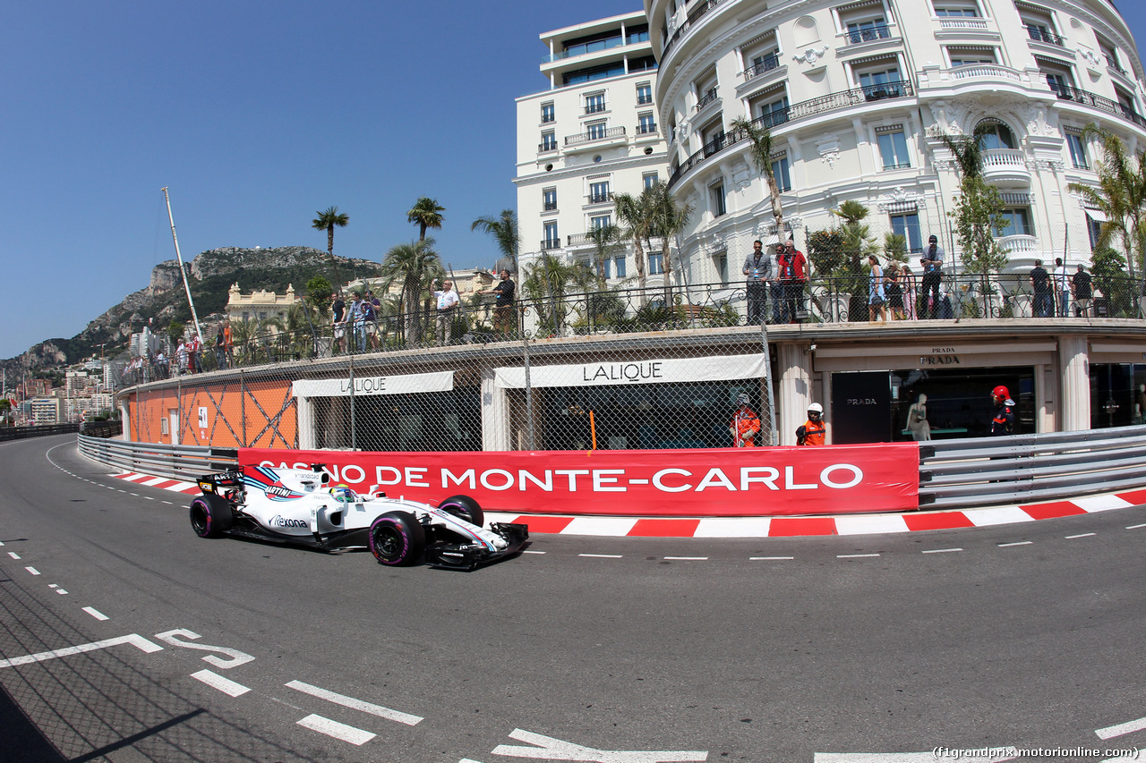 GP MONACO, 27.05.2017 - Prove Libere 3, Felipe Massa (BRA) Williams FW40