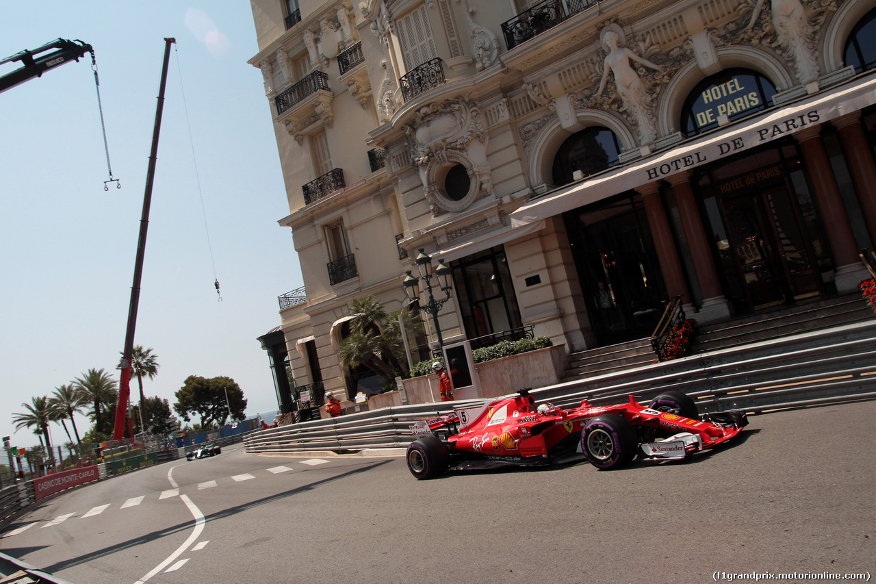 GP MONACO, 27.05.2017 - Prove Libere 3, Sebastian Vettel (GER) Ferrari SF70H