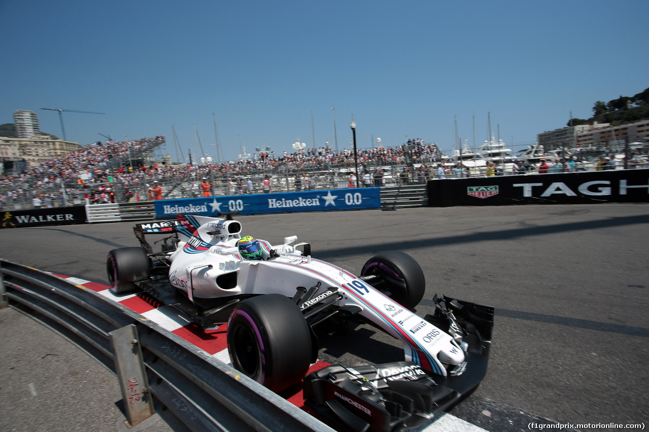 GP MONACO, 27.05.2017- Qualifiche, Felipe Massa (BRA) Williams F1 Team FW38