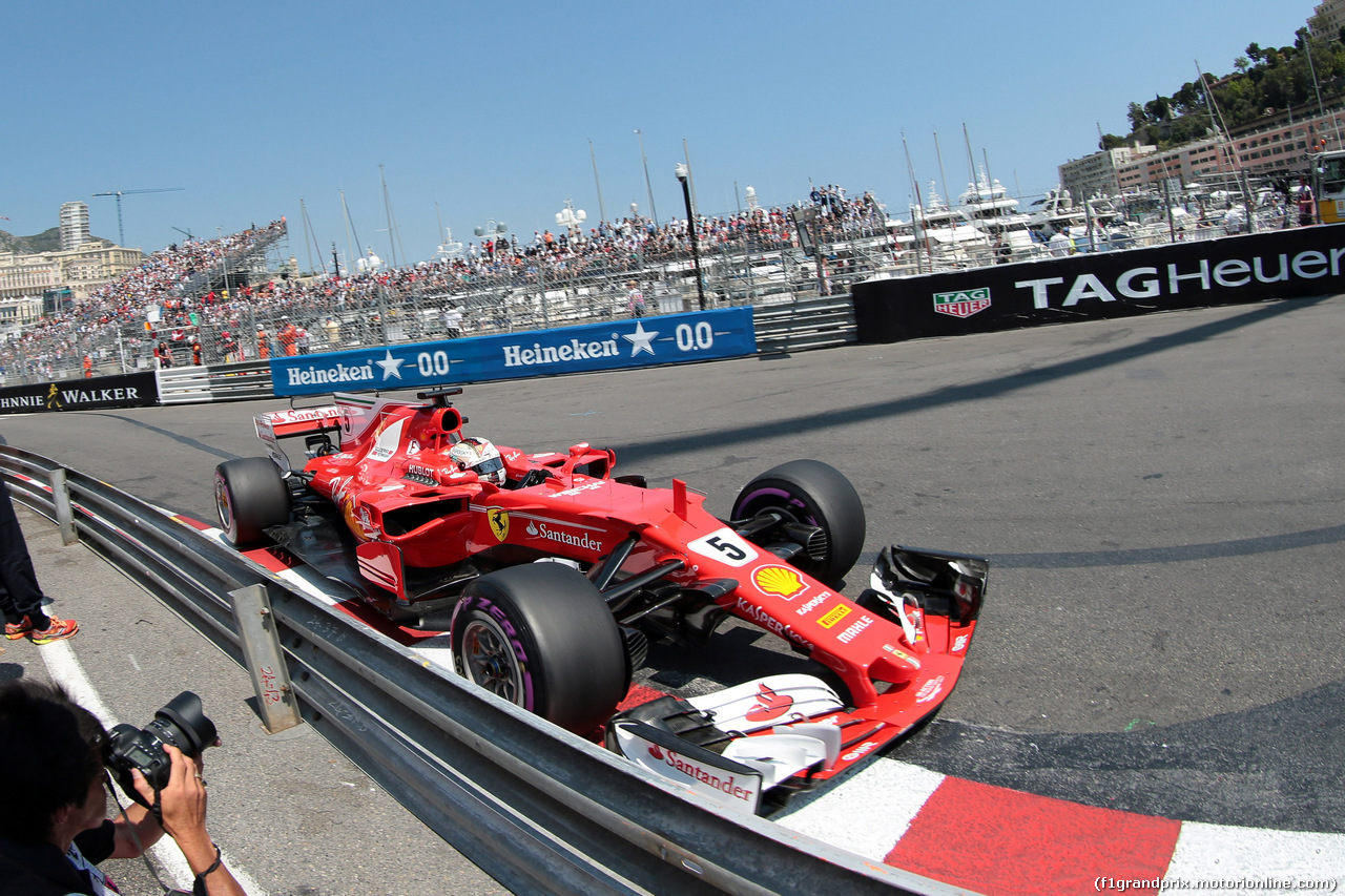 GP MONACO, 27.05.2017- Qualifiche, Sebastian Vettel (GER) Ferrari SF70H