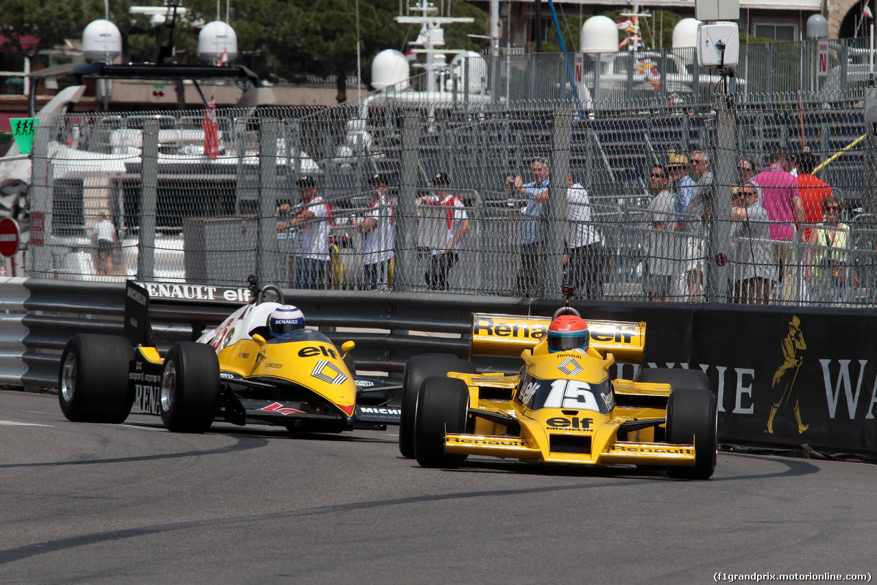 GP MONACO, 26.05.2017 - Jean-Pierre Jabouine, Renault RS01 e Alain Prost (FRA) Renault Sport F1 Team Special Advisor, Renault RE40