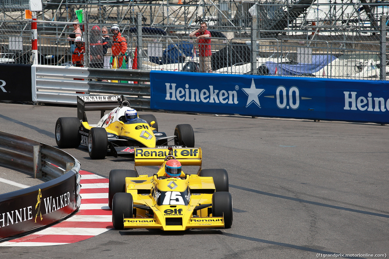 GP MONACO, 26.05.2017 - Jean-Pierre Jabouine, Renault RS01 e Alain Prost (FRA) Renault Sport F1 Team Special Advisor, Renault RE40