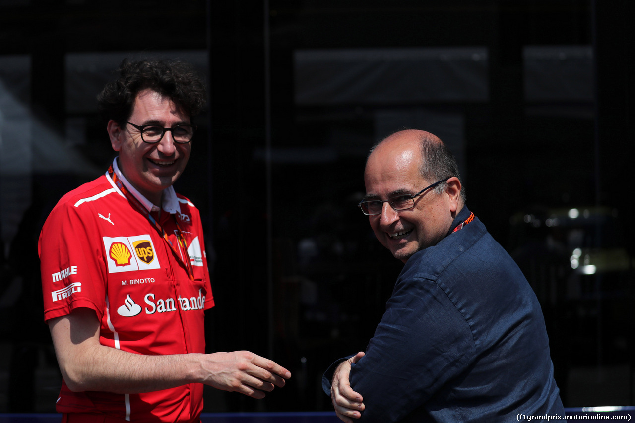 GP MONACO, 26.05.2017 - Mattia Binotto (ITA) Chief Technical Officer, Ferrari e Claudio Berro (ITA)