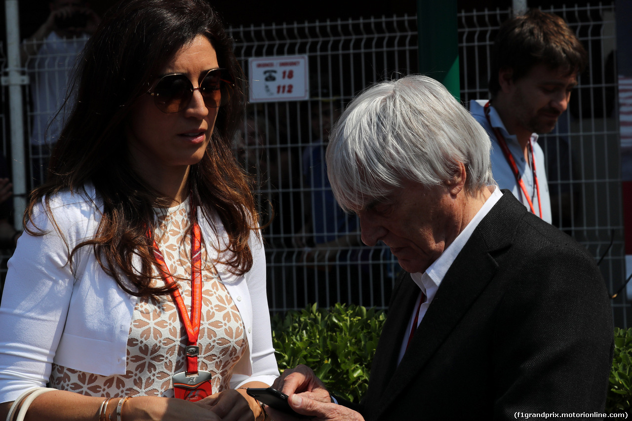 GP MONACO, 26.05.2017 - Bernie Ecclestone (GBR) e sua moglie Fabiana Flosi (BRA)