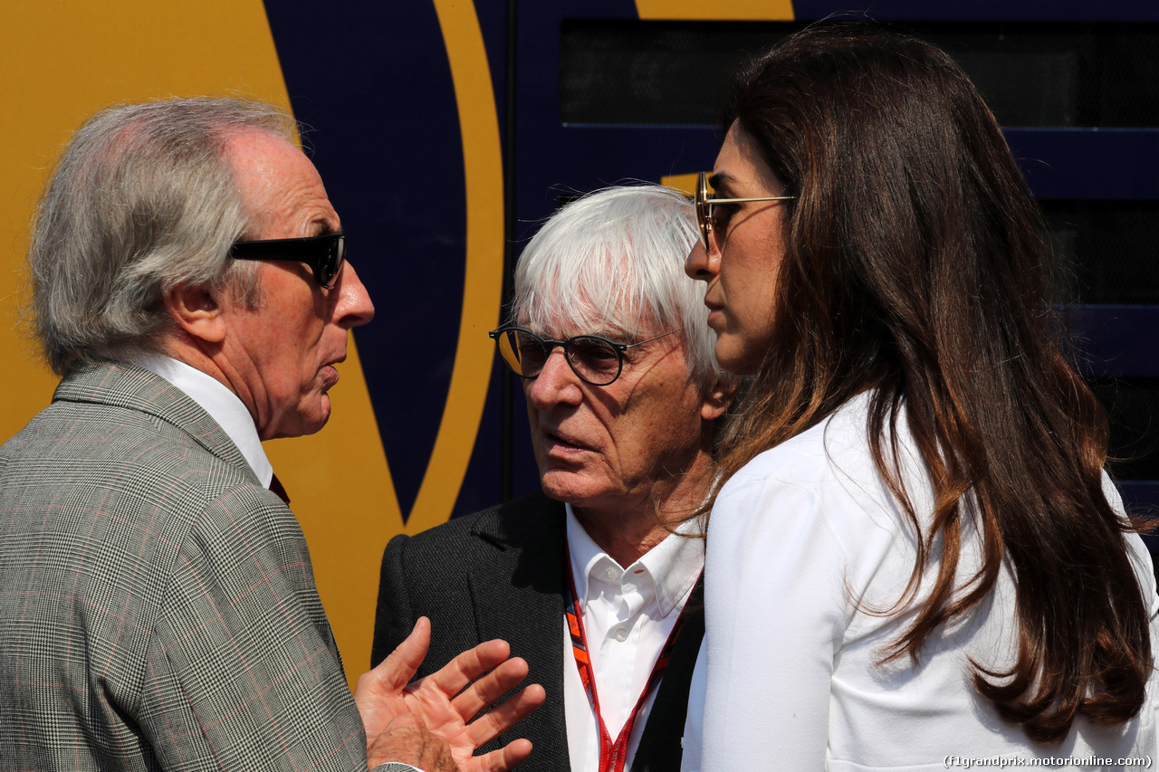 GP MONACO, 26.05.2017 - Sir Jackie Stewart (GBR), Bernie Ecclestone (GBR) e Fabiana Flosi (BRA), Wife of Bernie Ecclestone