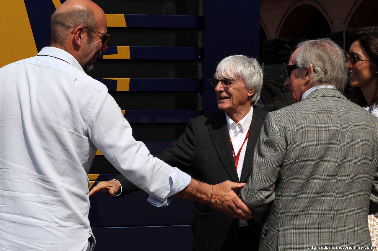 GP MONACO, 26.05.2017 - Norman Howell,  F1 director of global communications, Bernie Ecclestone (GBR), Sir Jackie Stewart (GBR) e Fabiana Flosi (BRA), Wife of Bernie Ecclestone