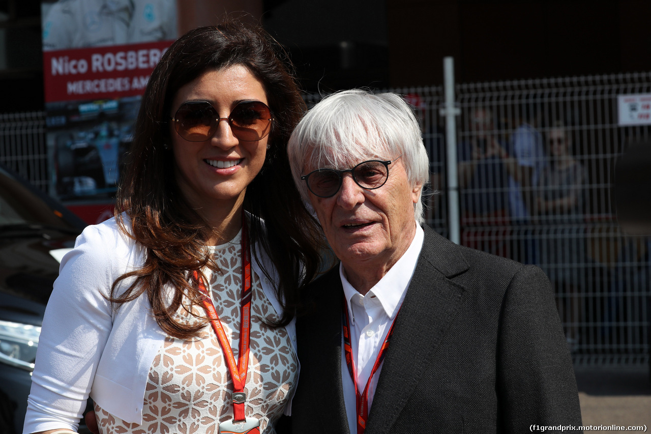 GP MONACO, 26.05.2017 - Bernie Ecclestone (GBR) e sua moglie Fabiana Flosi (BRA)