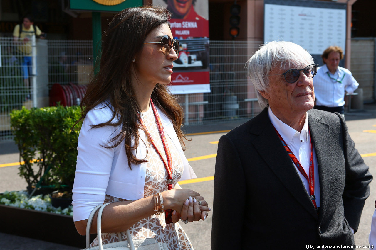 GP MONACO, 26.05.2017 - Bernie Ecclestone (GBR) e sua moglie Fabiana Flosi (BRA)
